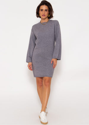 Oversize Kleid in Strick - grau