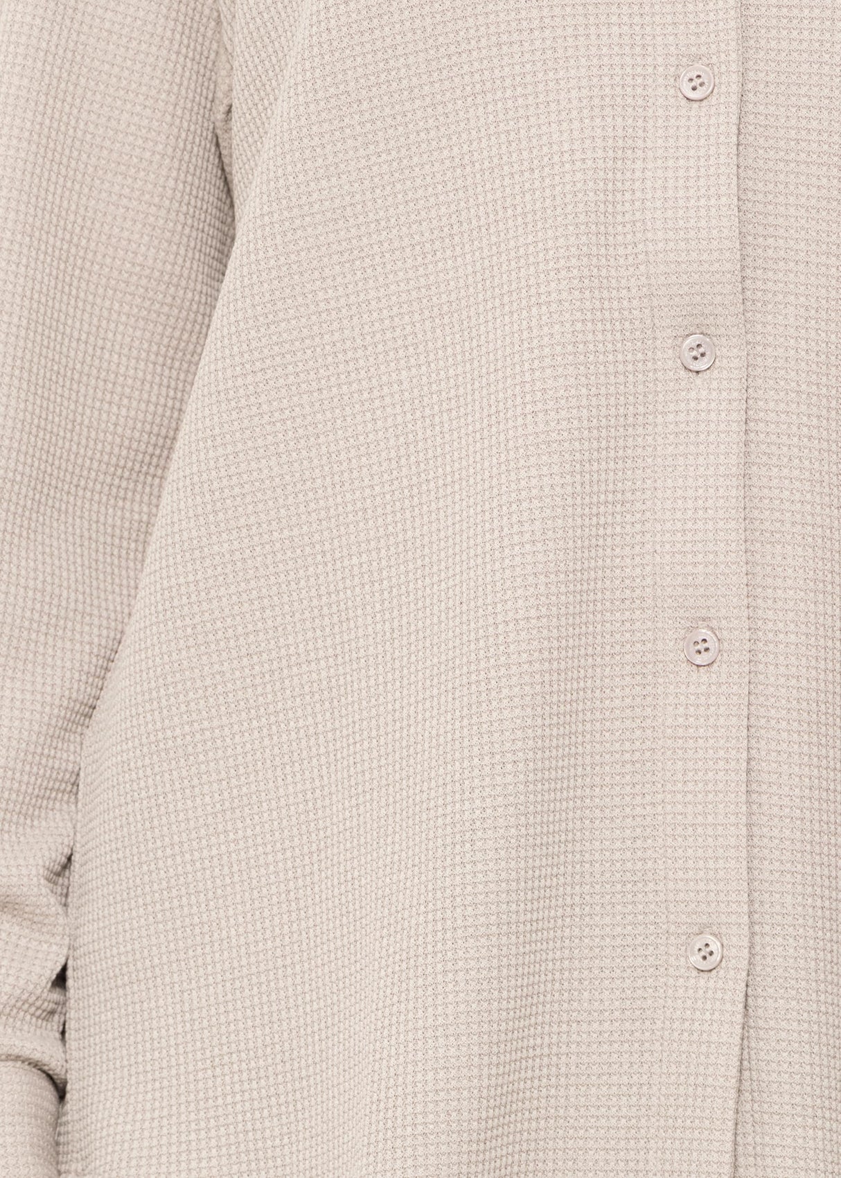 Oversize Waffelpiqué Bluse - taupe