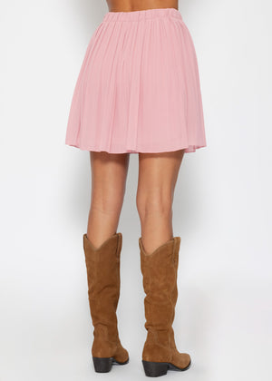 Plissée-Rock aus Chiffon, rosa