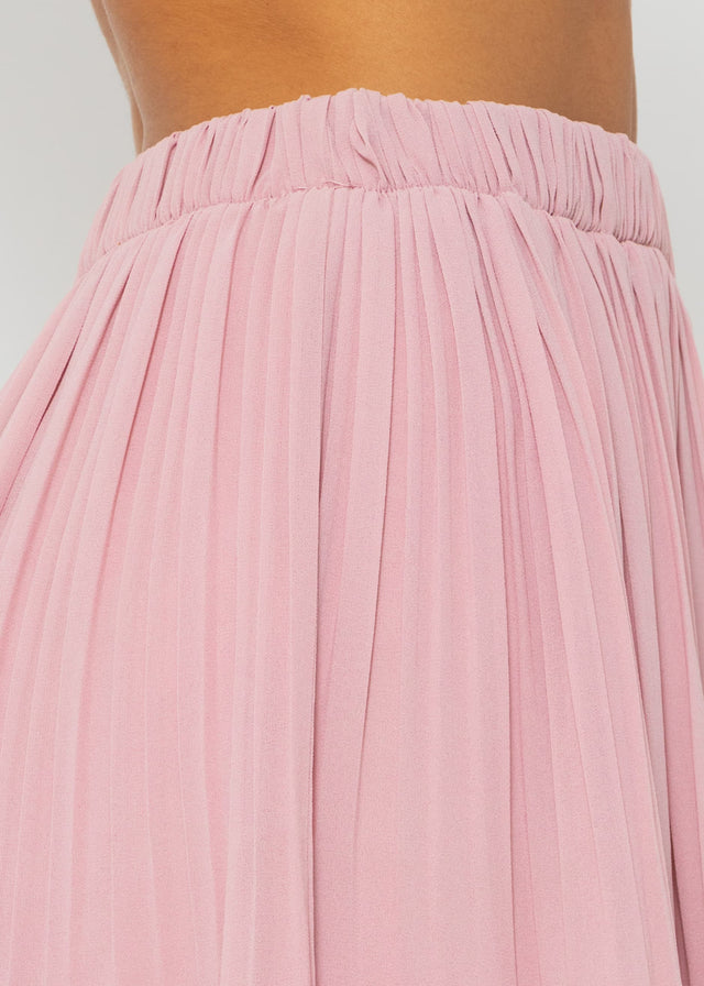 Plissée-Rock aus Chiffon - rosa