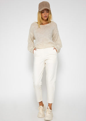 V-neck sweater - beige