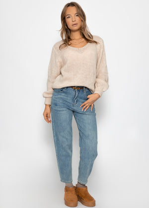 V-neck sweater - beige