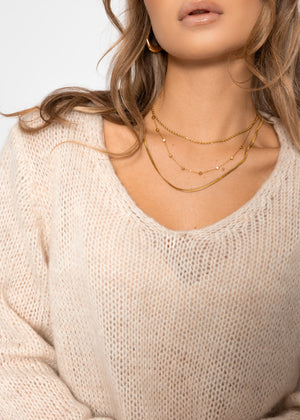 V-neck sweater - beige