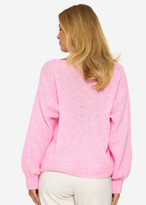 V-neck sweater - pink
