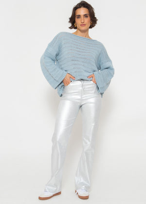 Pullover mit weiten Ärmeln - hellblau
