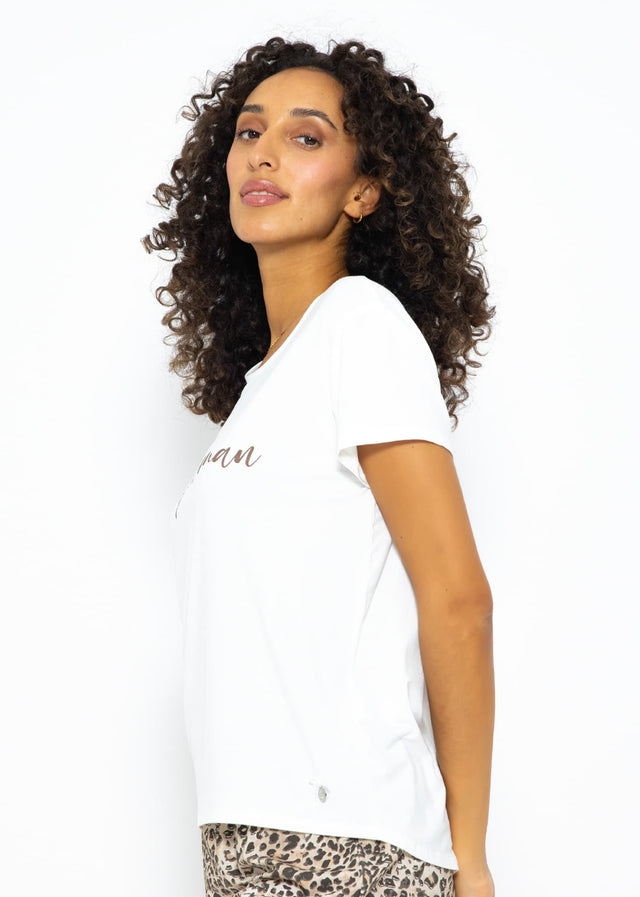 Pyjama Shirt mit Print - offwhite