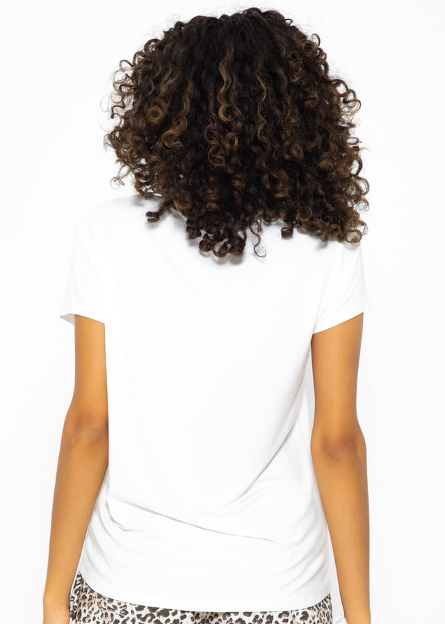 Pyjama Shirt mit Print - offwhite