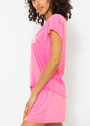 Pyjamashirt mit Print - pink