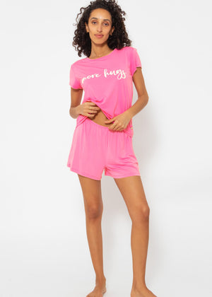 Pyjamashirt mit Print - pink