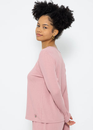 Pyjamashirt Langarm - rosa