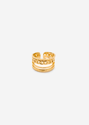 Ring mit Kettendetail, gold