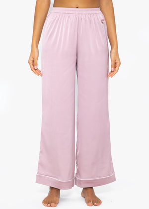 Satin Pants mit Paspel - rosa