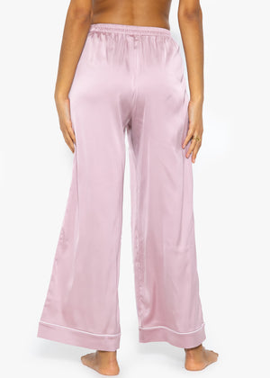 Satin Pants mit Paspel - rosa