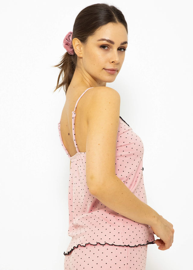 Schlaf-Top mit Spitze - rosa