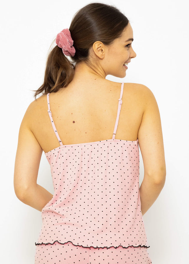 Schlaf-Top mit Spitze - rosa