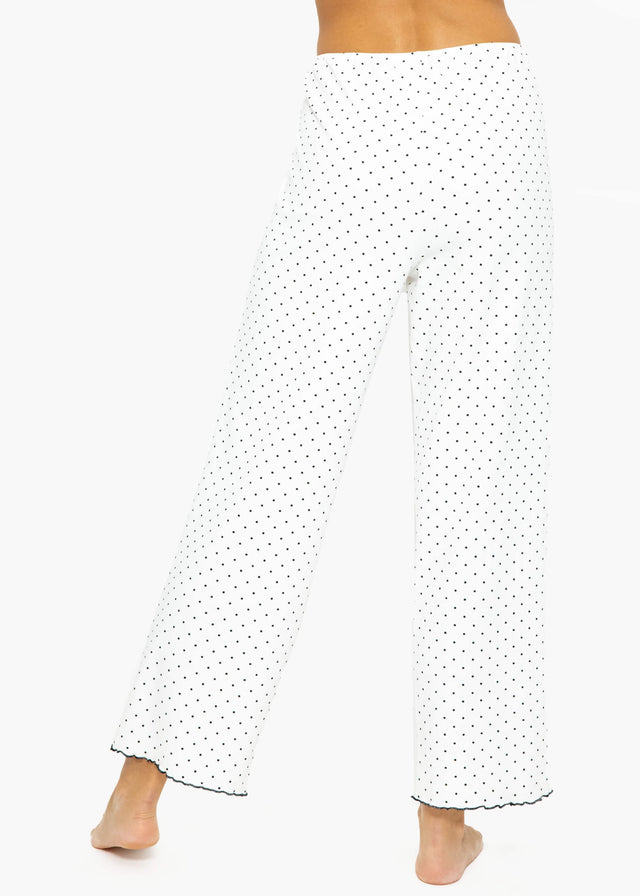 Schlafhose mit Pünktchen - weiß
