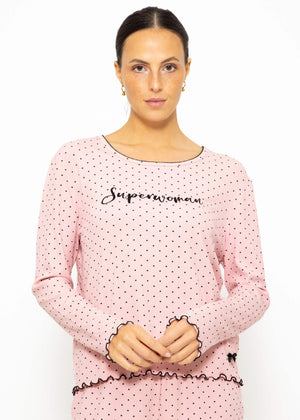 Nightshirt with dots - pink