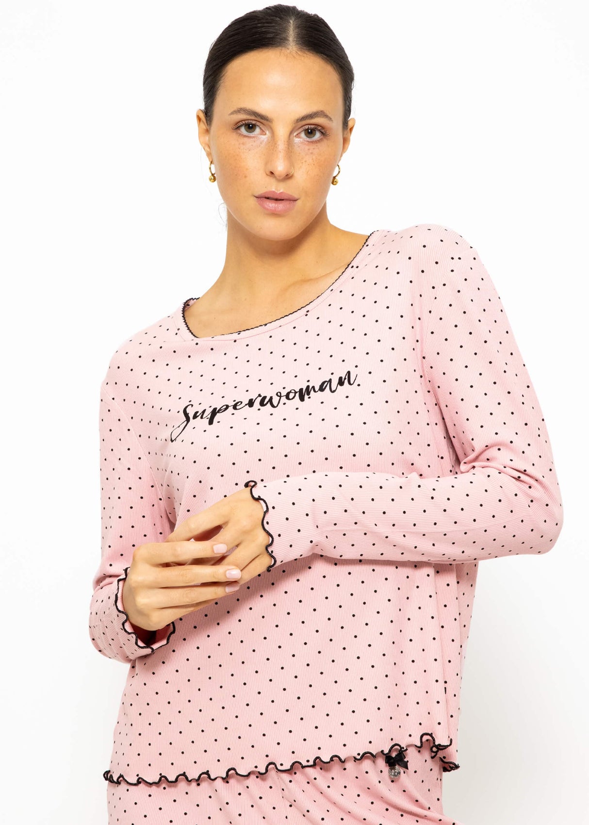 Nightshirt with dots - pink