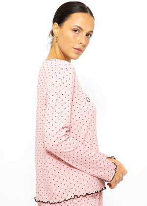 Nightshirt with dots - pink