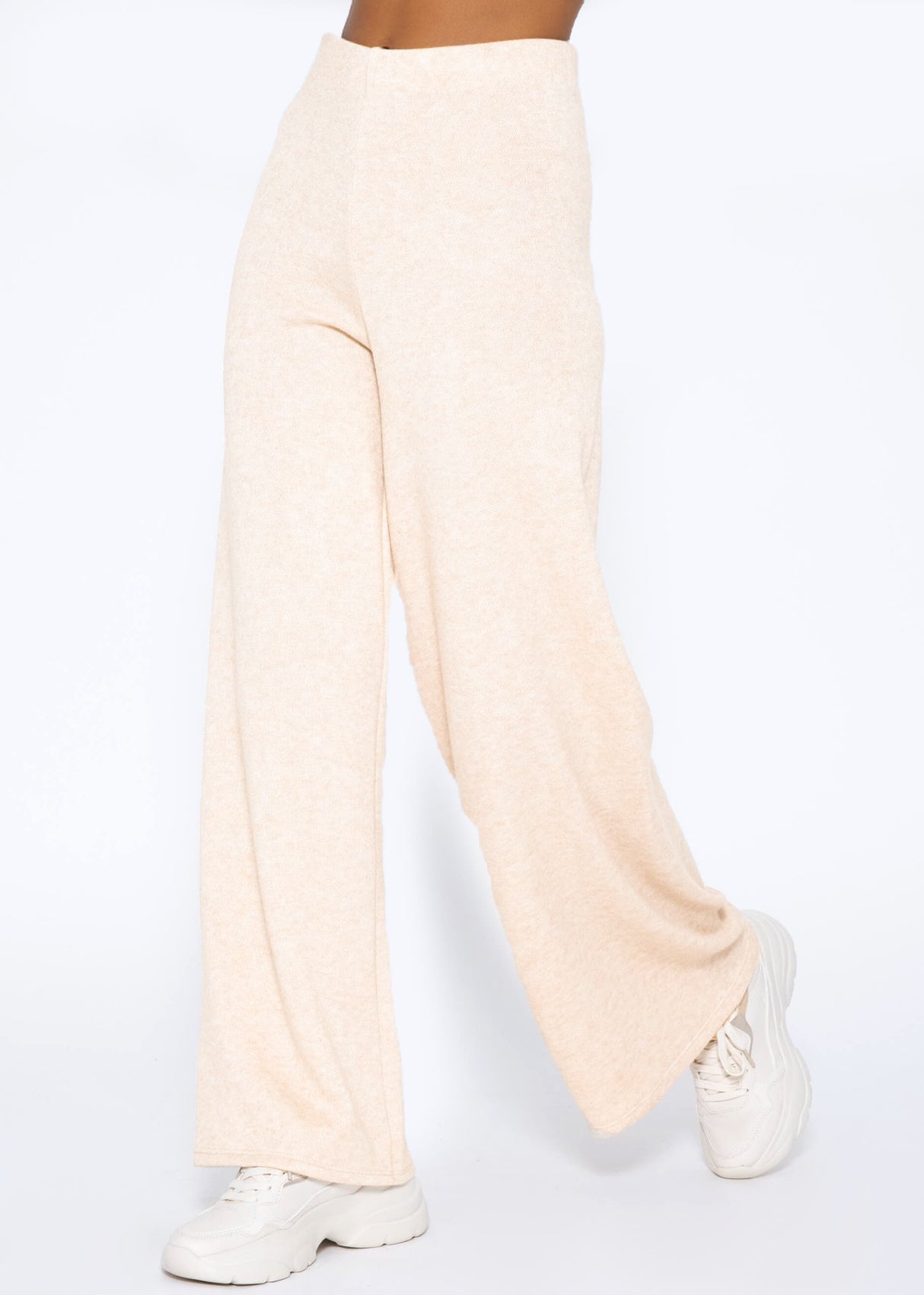 Schlupfhose, super soft, mit weitem Bein - beige