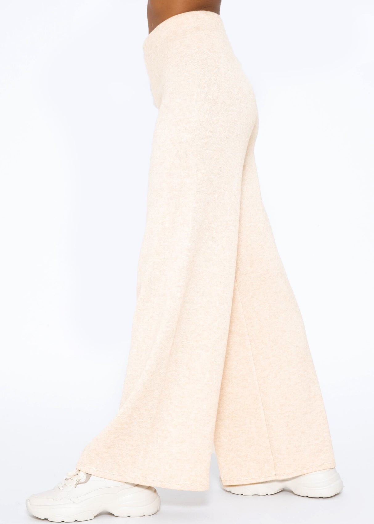 Schlupfhose, super soft, mit weitem Bein - beige