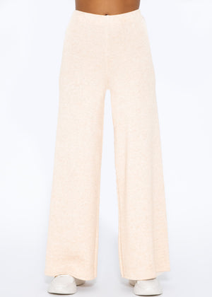 Schlupfhose, super soft, mit weitem Bein - beige