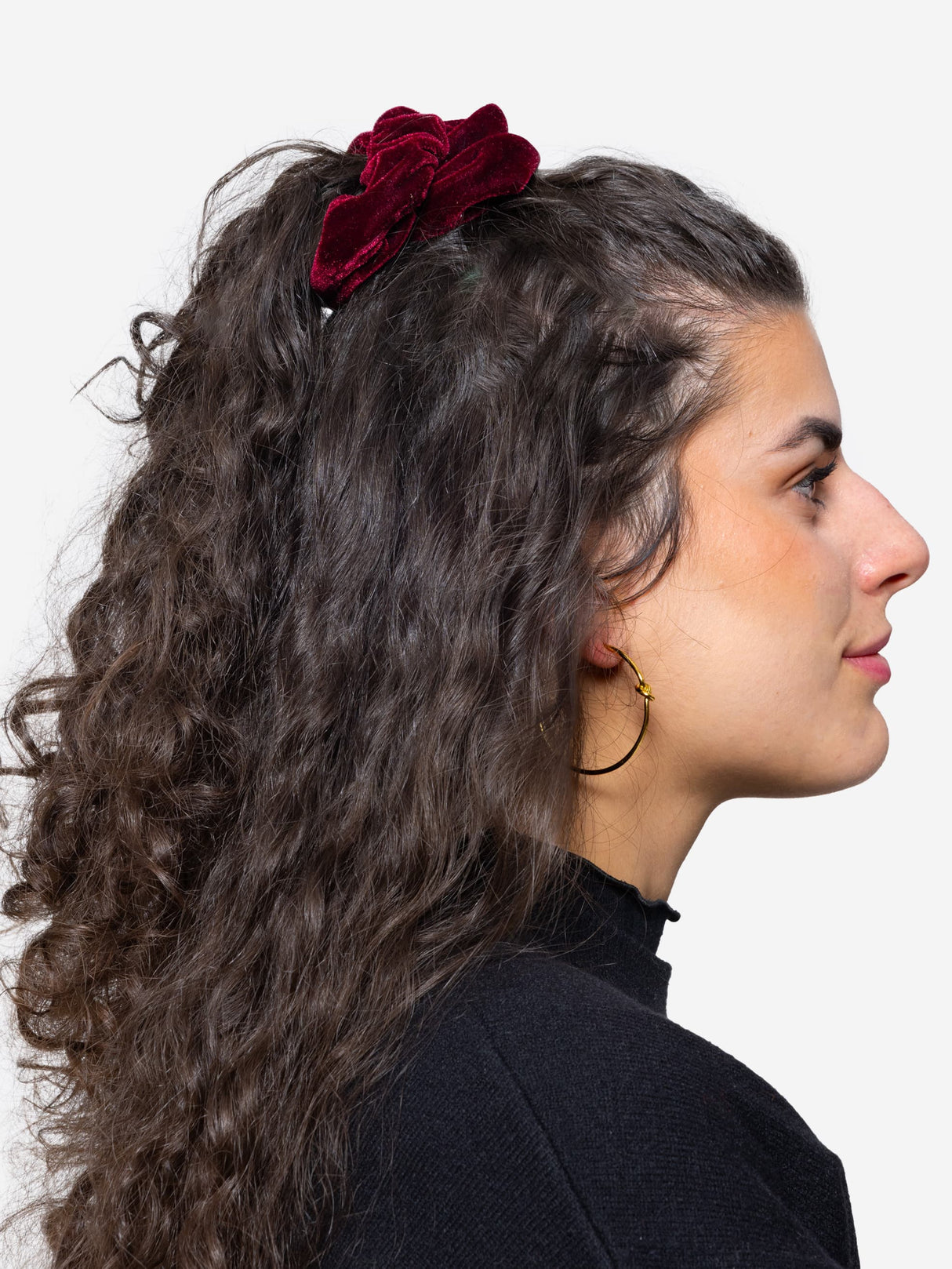 Velvet scrunchie, burgundy