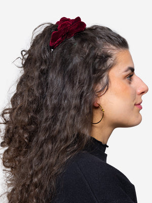 Velvet scrunchie, burgundy