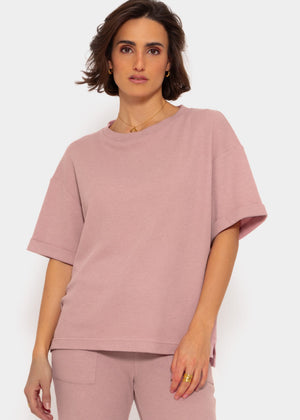 Shirt in Waffelpiqué - rosa