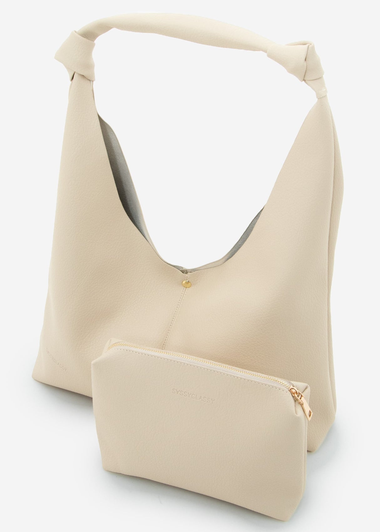 Shopper with knot detail - beige