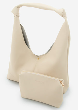 Shopper with knot detail - beige