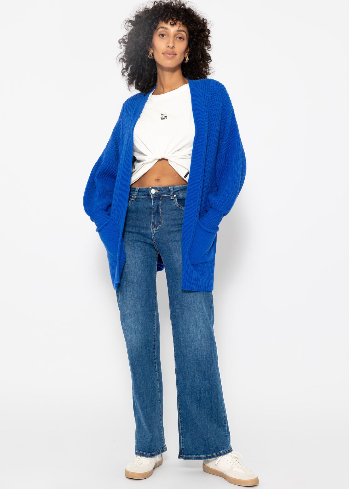 Soft Strick Cardigan mit Taschen - royalblau