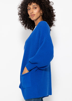 Soft Strick Cardigan mit Taschen - royalblau