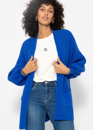 Soft Strick Cardigan mit Taschen - royalblau