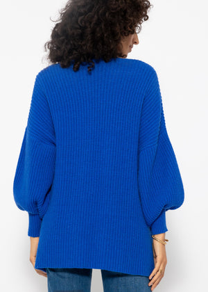 Soft Strick Cardigan mit Taschen - royalblau