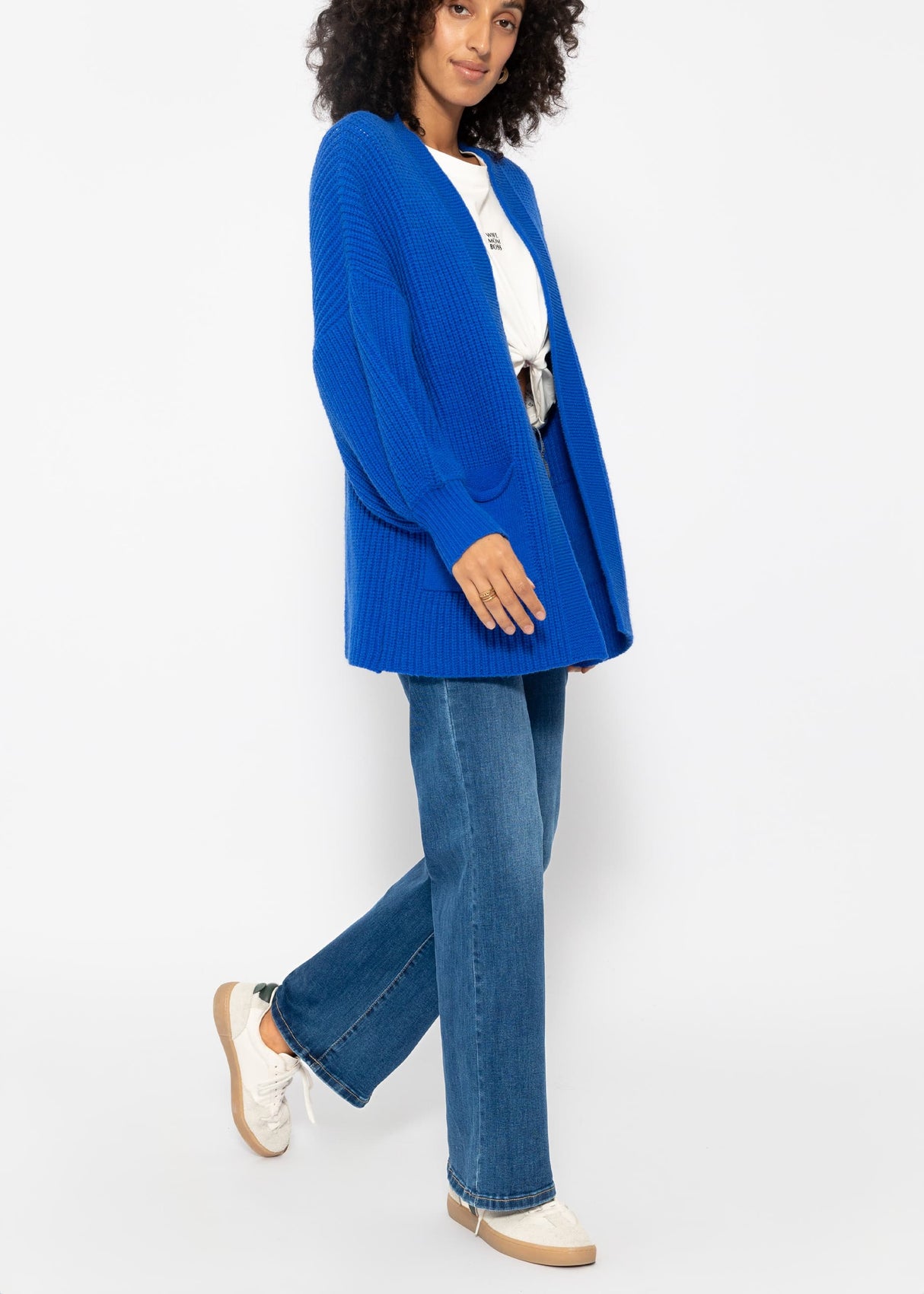 Soft Strick Cardigan mit Taschen - royalblau