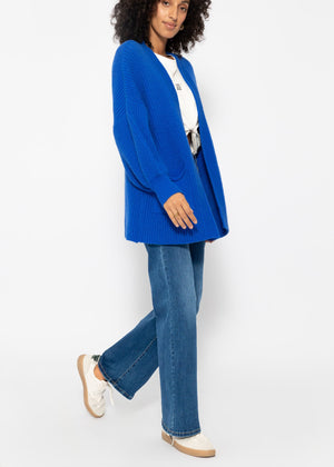 Soft Strick Cardigan mit Taschen - royalblau