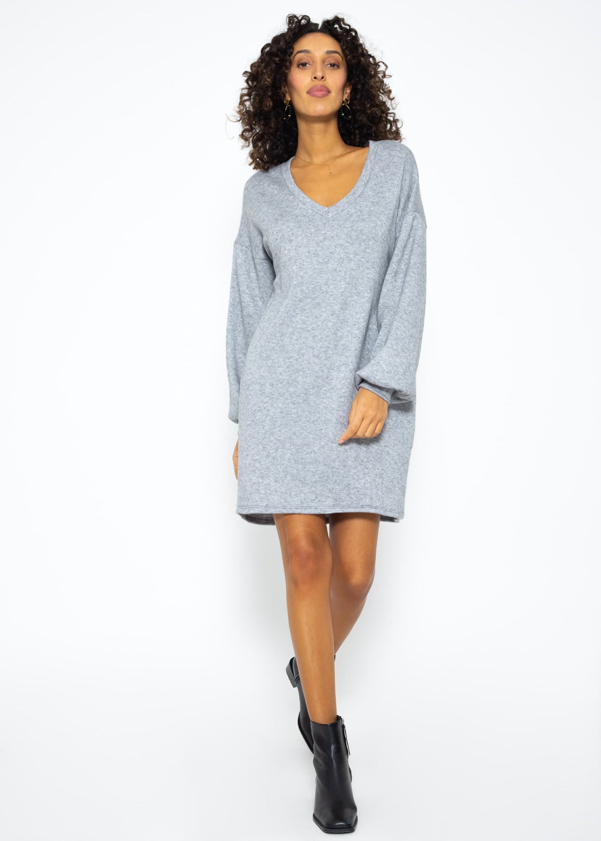 Super soft Jerseykleid in kurz - grau