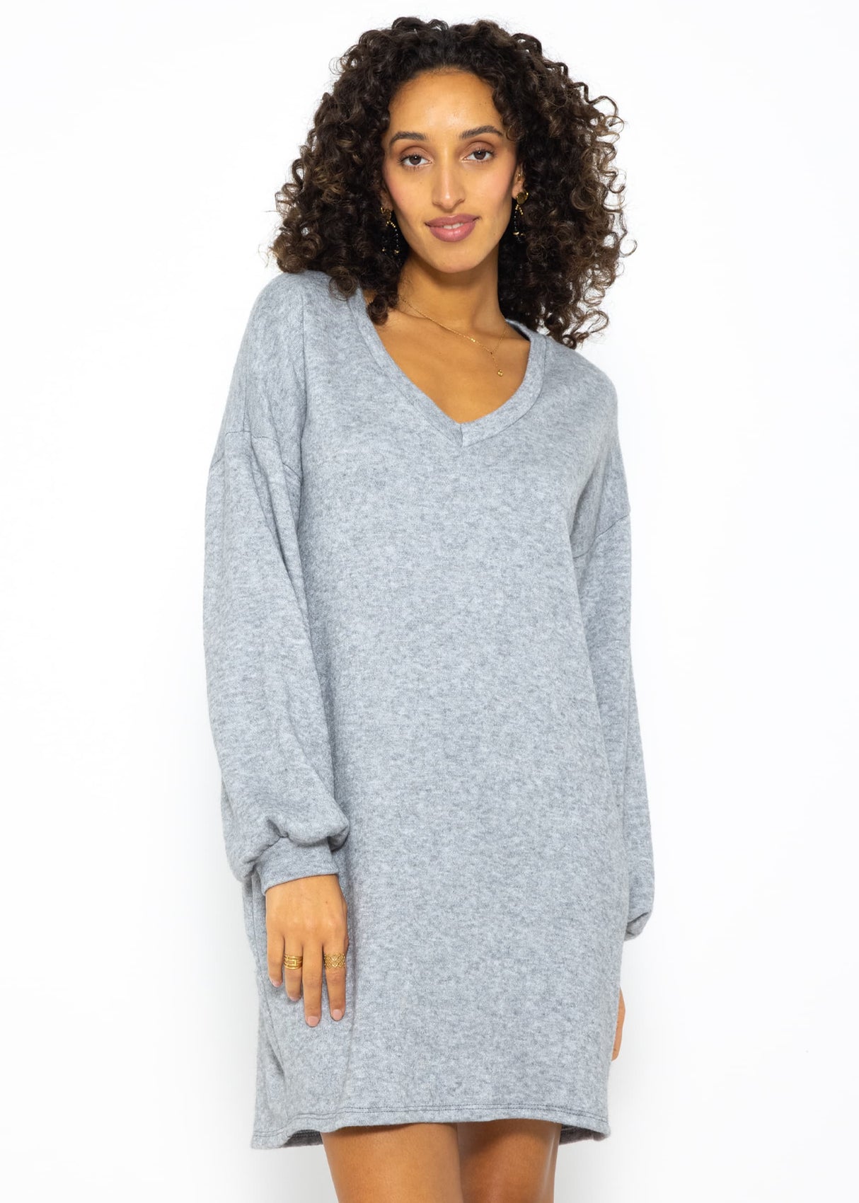 Super soft Jerseykleid in kurz - grau