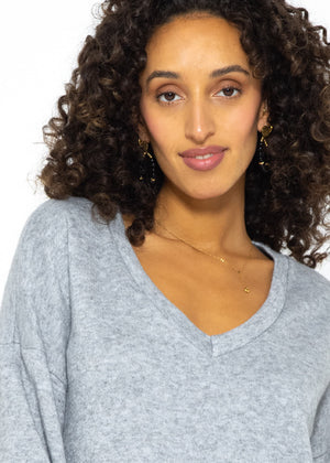 Super soft Jerseykleid in kurz - grau