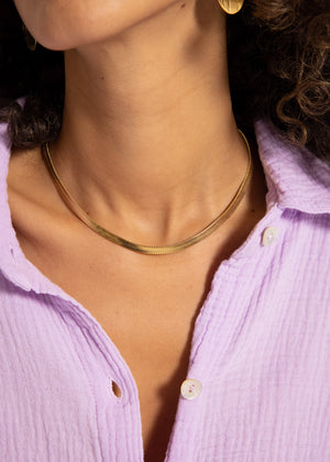 Flache Halskette, gold