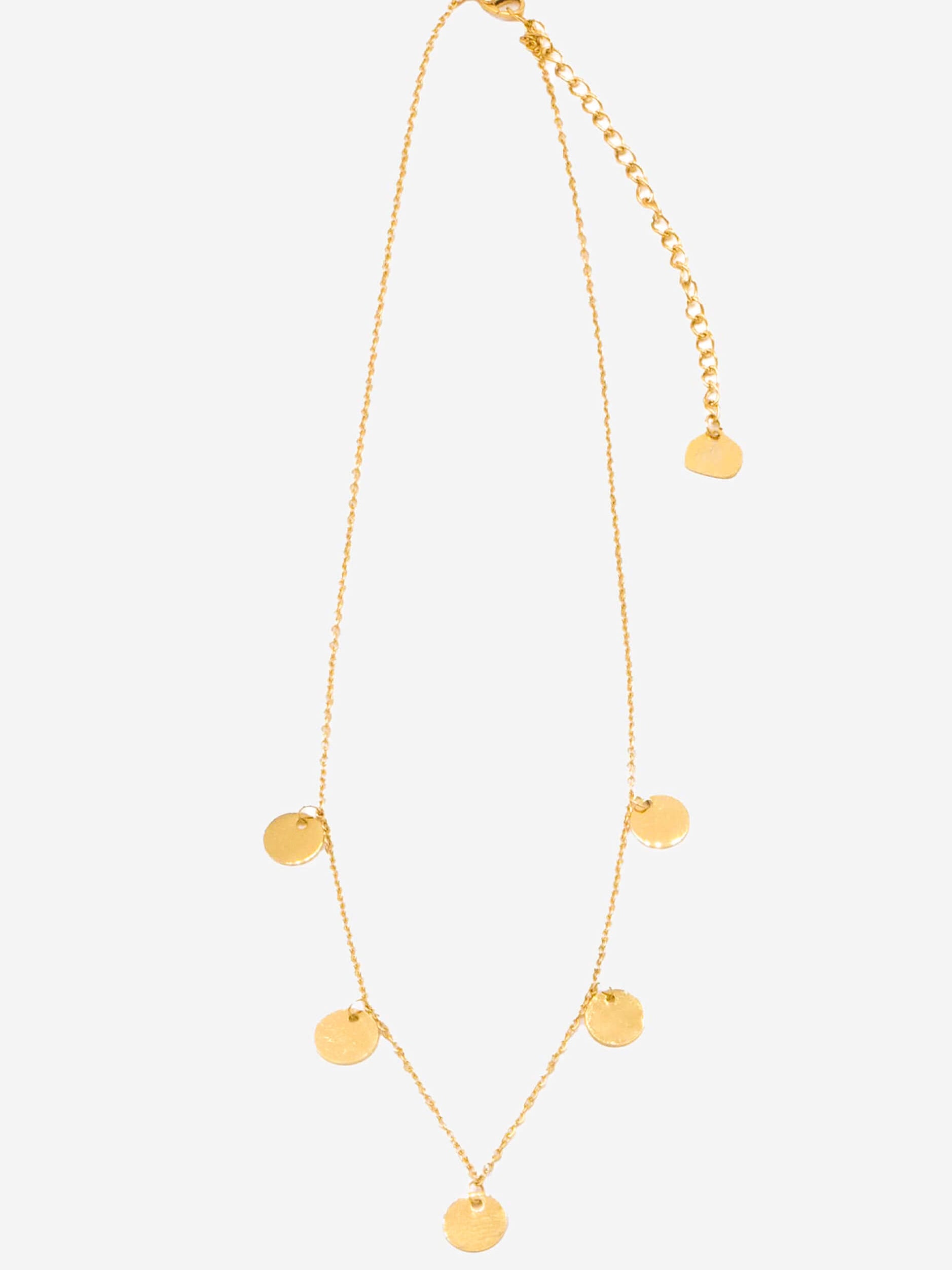 Necklace with round discs - gold
