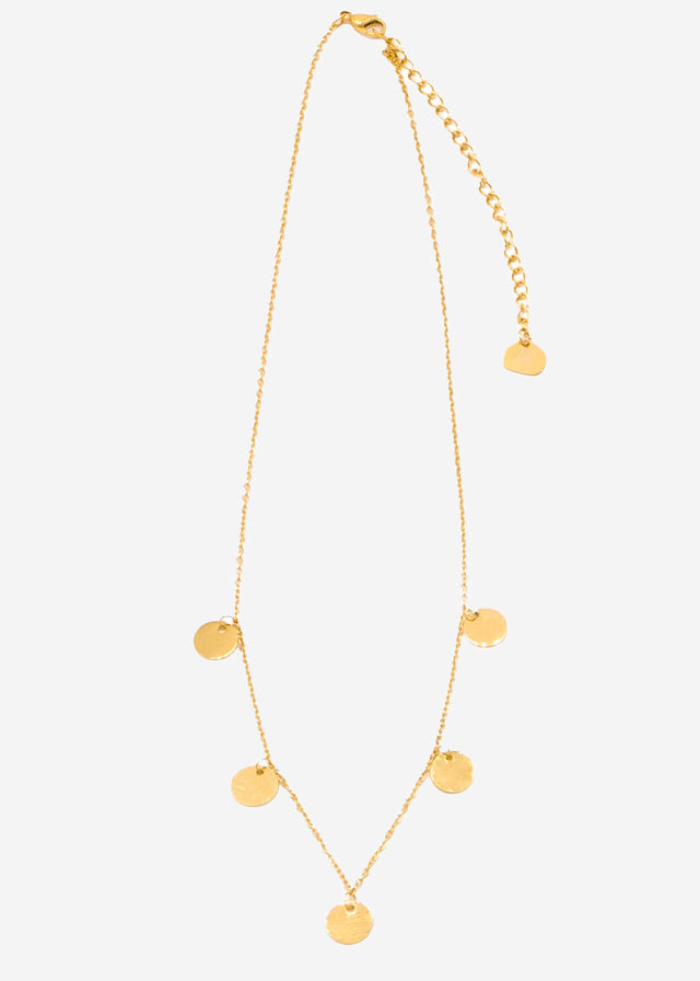 Necklace with round discs - gold