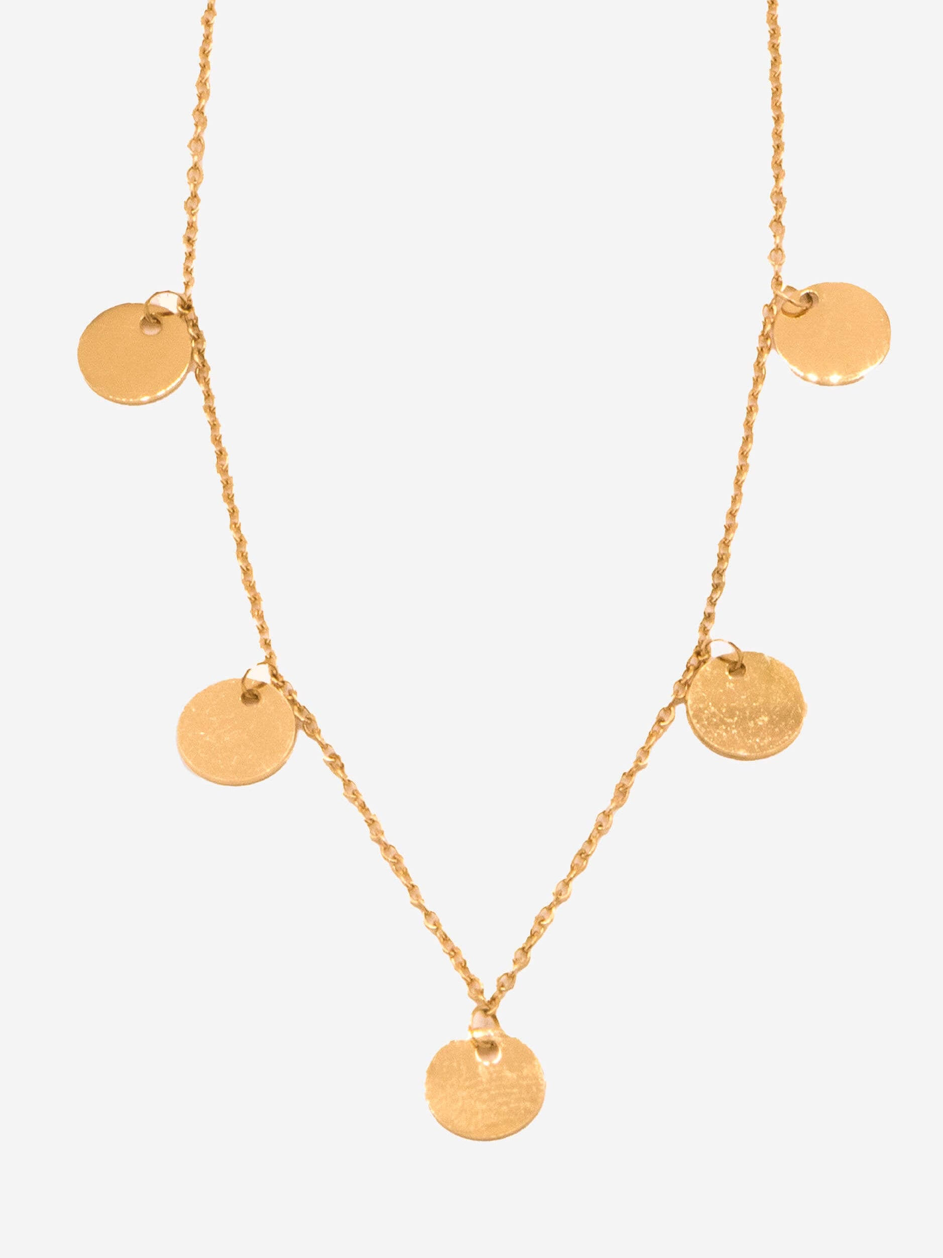 Necklace with round discs - gold