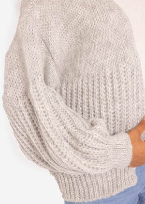 Cardigan with structure - light grey