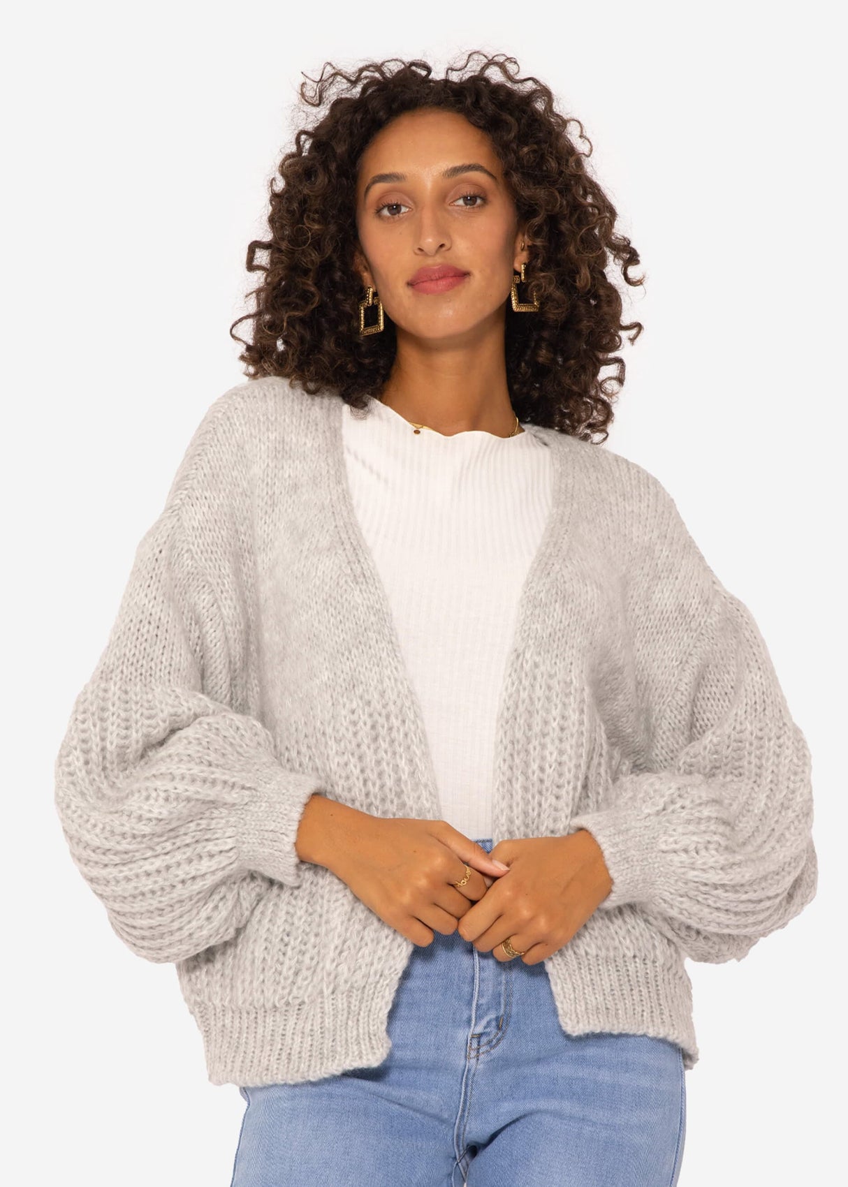 Cardigan with structure - light grey