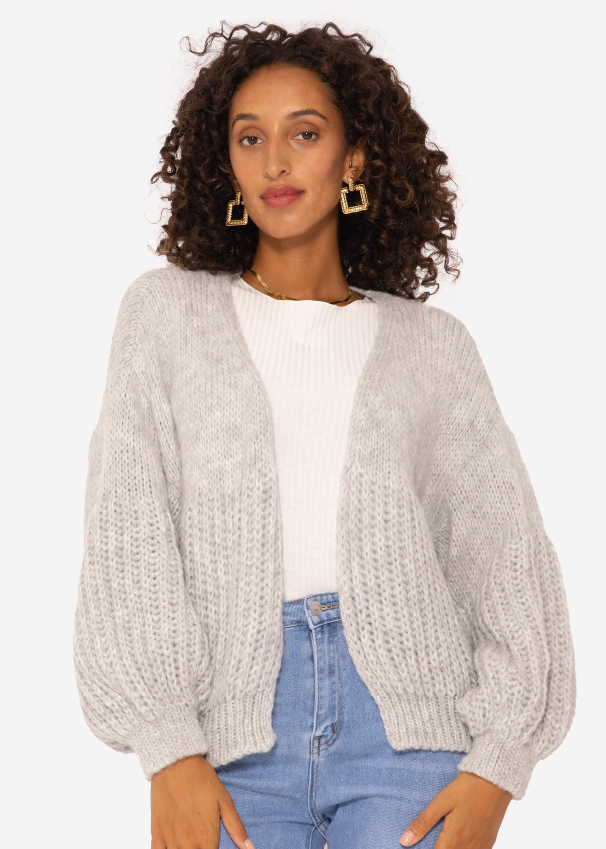 Cardigan with structure - light grey