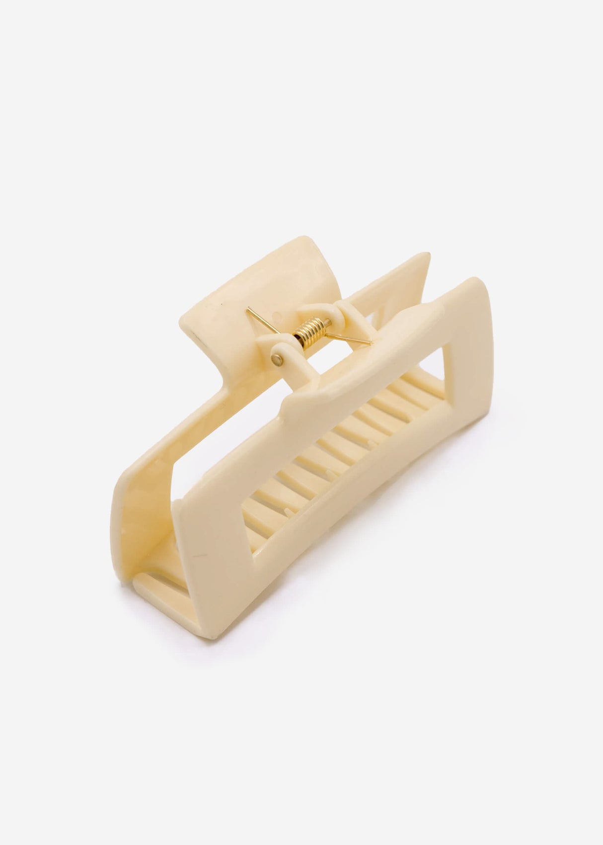 Eckige Haarklammer, beige