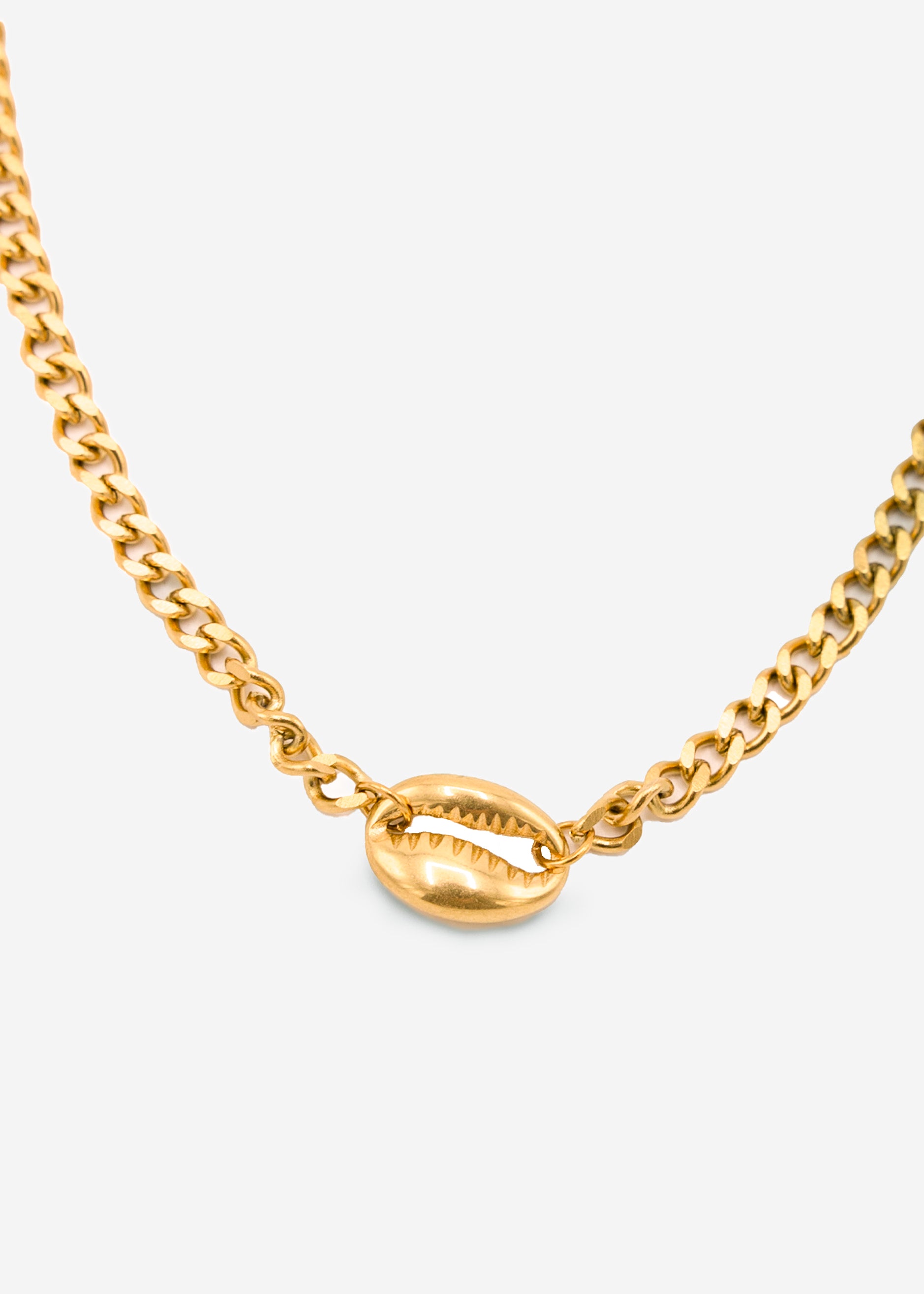 Gliederhalskette mit Muschel, gold