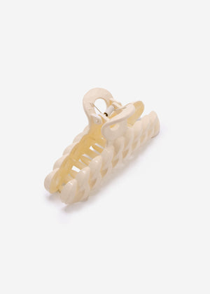 Chain link hair clip, beige
